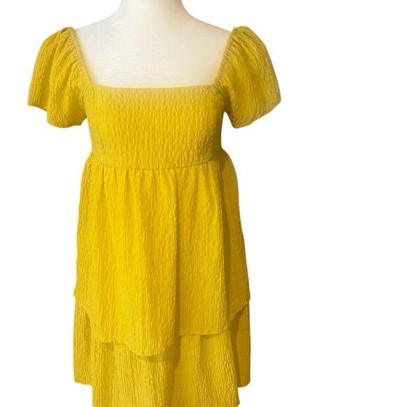 RTR NOW women's Mustard Gold Babydoll Dress size small in golden‎ yellow - Picture 13 of 15